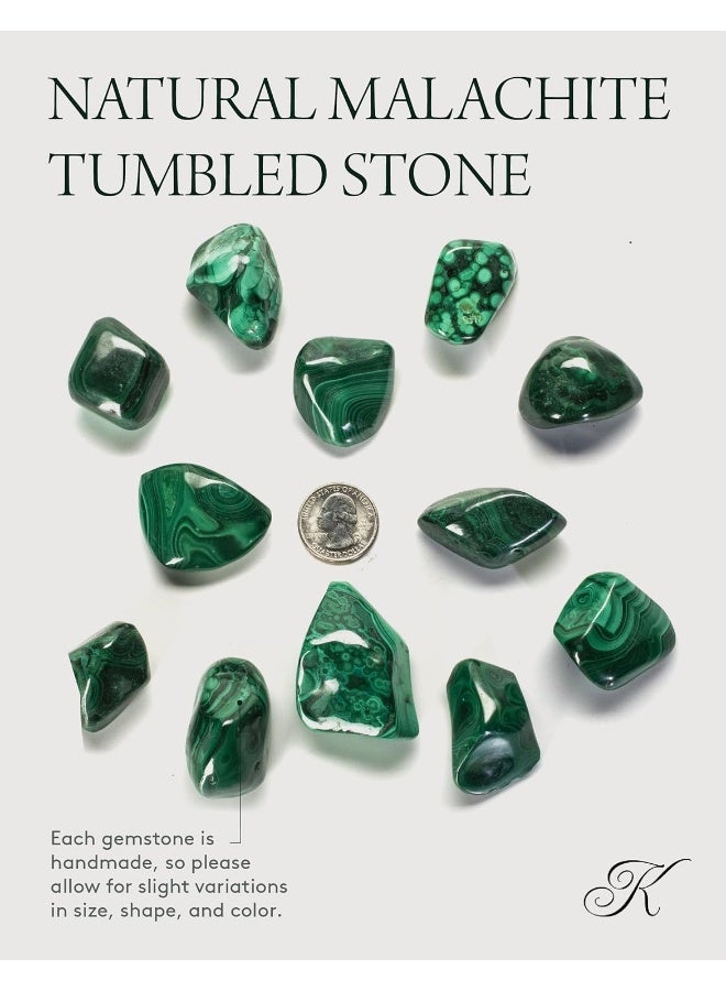 KALIFANO Tumbled Malachite Bundle - AAA+ Jewelry Grade Reiki Crystal Used for Protection and Positive Change - Piedras Caidas for Wicca/Healing (Family Owned) - Image 4